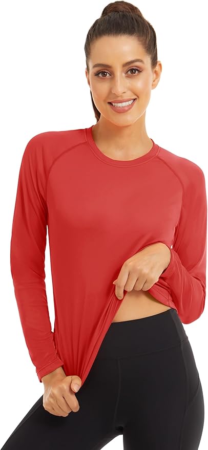 MAGCOMSEN Women's 2 Pack Long Sleeve Shirts UPF 50+ Sun Protection Quick Dry Swim Shirt for Rash