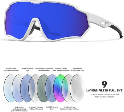 BEACOOL Polarized Running Sunglasses for Men Women UV400 Protection TR90 Sport Sunglasses for