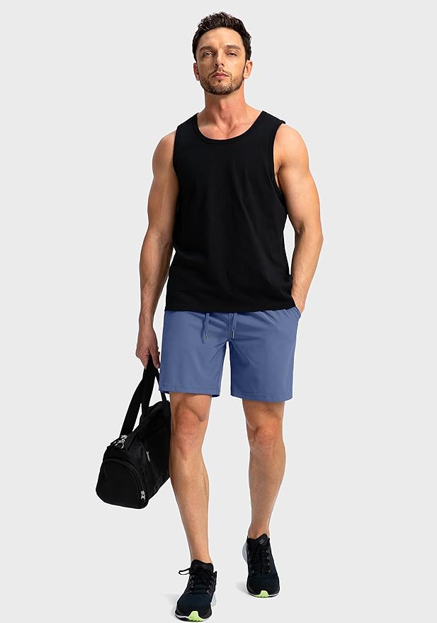 Men's Running Shorts with Zipper Pockets 9 Inch/ 7 Inch / 5 Inch Lightweight Quick Dry Gym Workout