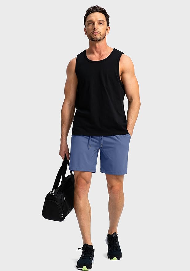 Men's Running Shorts with Zipper Pockets 9 Inch/ 7 Inch / 5 Inch Lightweight Quick Dry Gym Workout