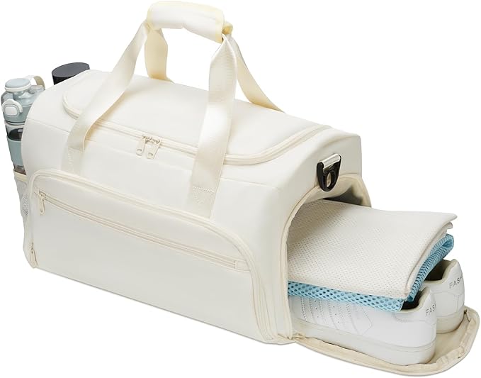 Gym Bag for Men Women, Small Fitness Workout Sports Bag with Wet Pocket & Shoes Compartment, Water