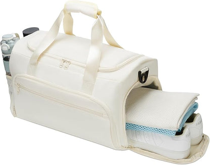 Gym Bag for Men Women, Small Fitness Workout Sports Bag with Wet Pocket & Shoes Compartment, Water