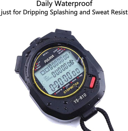 Stopwatch Timer Lap Split Digital Stopwatch with Clock Calendar Alarm, Large Display Stop Watch for