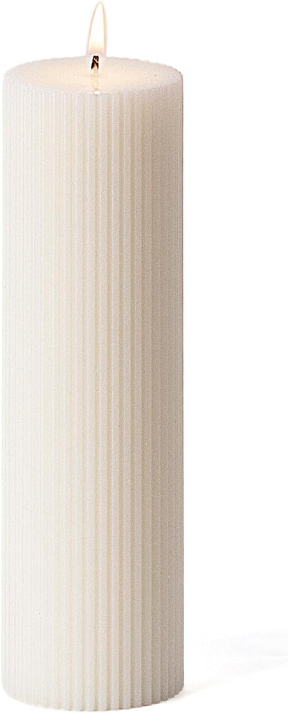KONNI White Pillar Candles 2.4 x 7.9 inch Unscented Pillar Candle Bulk, Long Burning Candles