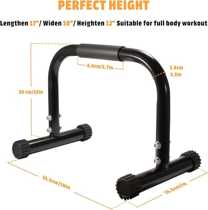 AmazeFan Parallettes Bars, High Steel Push Up Bar Strength Training For Handstands, Calisthenics