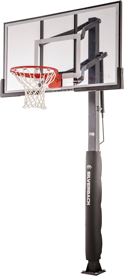 Silverback In-Ground Basketball Hoops, Adjustable Height Tempered Glass Backboard and Pro-Style Flex Rim. - Multiple Styles Available