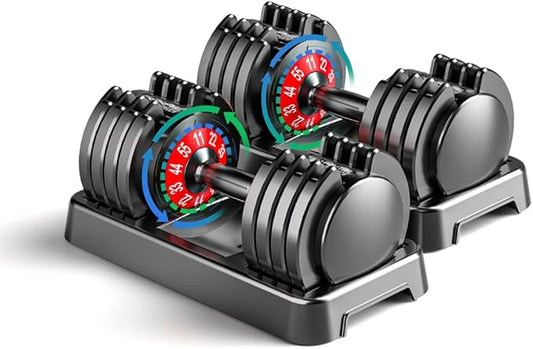 25/55lbs Adjustable Dumbbells Set, Dumbbells with Anti-Slip Metal Handle for Exercise & Fitness