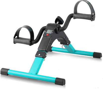Folding Pedal Exerciser, Mini Under Desk Bike - Portable Foot Hand Cycle Peddler Machine Bicycle