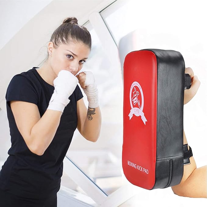 SEISSO Boxing Kick Pads Punching Mitts Curved,Kids Boxing Gloves,Leather Material Art Karate Pad