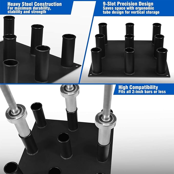 Yes4All Vertical Storage Rack, Home Gym Organizer, Barbell & Dumbbell Rack for 2-inch Olympic &