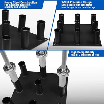 Yes4All Vertical Storage Rack, Home Gym Organizer, Barbell & Dumbbell Rack for 2-inch Olympic &