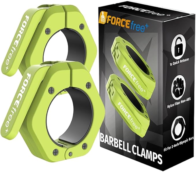 Barbell Clips (Pair), Barbell Clamps, Quick Release Olympic Barbell Clamps with Anti Slip TPR Grip