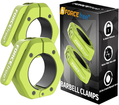 Barbell Clips (Pair), Barbell Clamps, Quick Release Olympic Barbell Clamps with Anti Slip TPR Grip