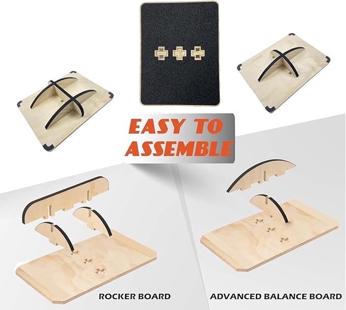 Multi-Optional Wooden Balance Board for all kind of balance tranning, Extra-Large Anti-Slip Wobble