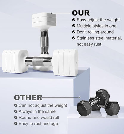 15LB 20LB 40LB 50LB Adjustable Dumbbell Set Free Weights Dumbbells Set for Women Men Hand Weights