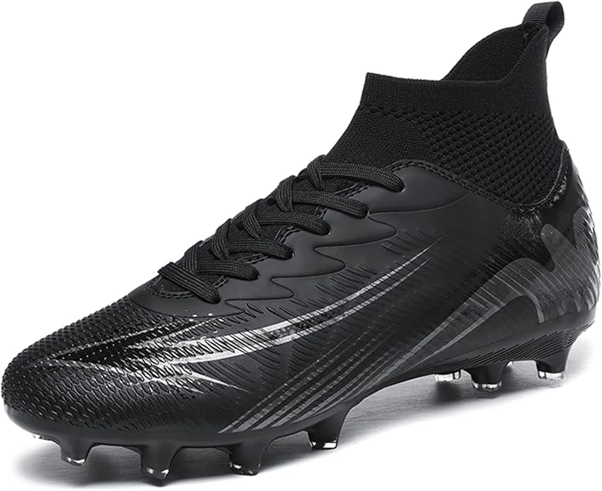 Men's High Top Soccer Shoes FG Long Spikes Adult Football Shoes Lightweight Professional Athletic