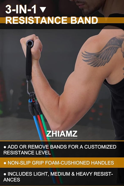 Resistance Bands with Handles, Single Resistance Bands, Exercise Bands with Handles, for Resistance