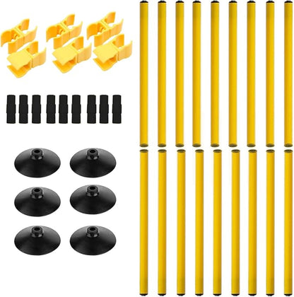 Adjustable Height Agility Hurdle Set Multi-Function Soccer Trainning Pole Set Coaching Sticks with