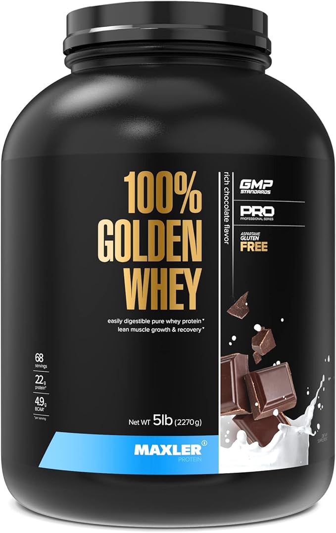 Maxler 100% Golden Whey - 22g of Protein per Serving - High Protein, Low Fat, Low Carb, Complete