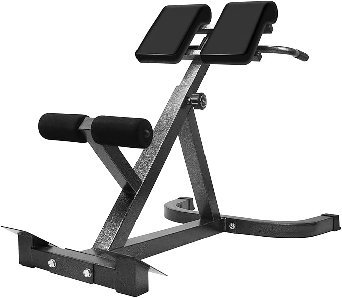 Roman Chair Back Extender - Angle & Height Dual Adjustable Hyperextension Bench for Home Gym