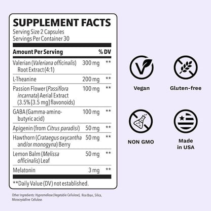 Rest-ZZZ Extra Strength - Sleep Support Supplement - Fall Asleep & Stay Asleep - Calms Nervous