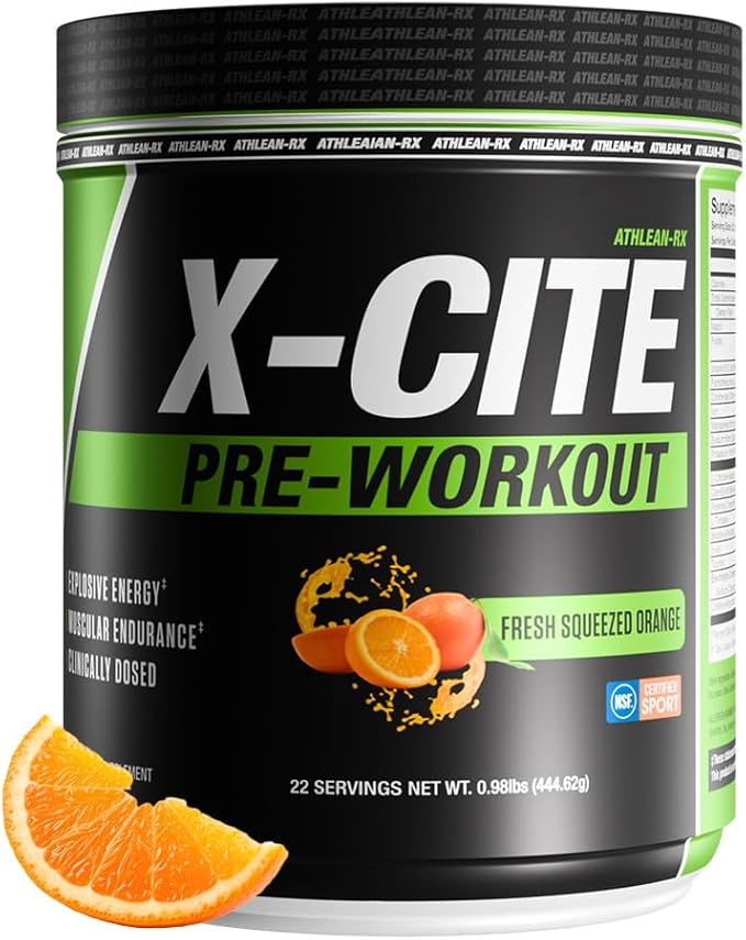 X-CITE Pre-Workout by ATHLEAN-X - Enhanced Formula with Beta-Alanine, Creatine & Caffeine for
