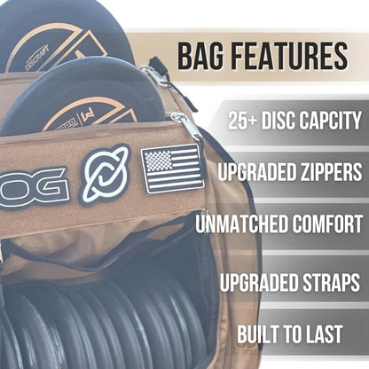 Discology Disc Golf OG V3 Disc Golf Bag | 26+ Disc Capacity | Premium Disc Golf Backpack Bag |