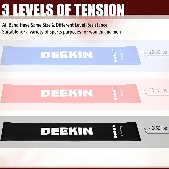 Deekin 20 Pcs Resistance Bands Resistance Loop Exercise Bands Exercise Equipment Elastic Drap Ring