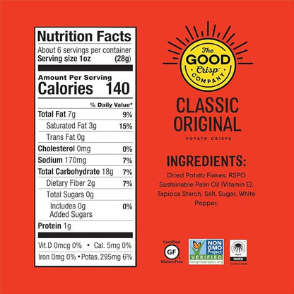 The Good Crisp Company, Potato Chips Variety Pack, 5.6 Ounce Canisters, Pack of 4 (Variety Pack)