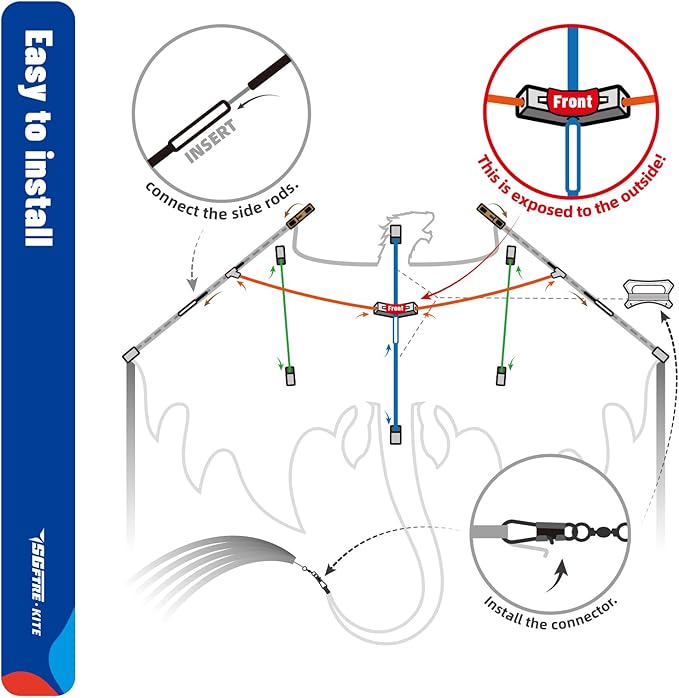 Complete Kite with Handle, Line & Accessories,Easy to Fly for Kids & Adults, Perfect for Beach