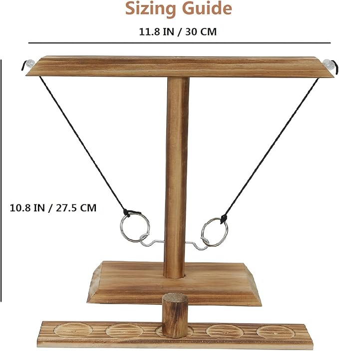 Ring Toss Games for Adults, Fun Hook and Ring Game, Home, Bar and Party Handmade Wooden Interactive