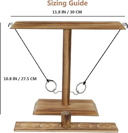 Ring Toss Games for Adults, Fun Hook and Ring Game, Home, Bar and Party Handmade Wooden Interactive