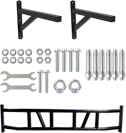 ptlsy Wall Mounted Pull Up Bar Multifunctional with Multi-grip Chin Up Bar Heavy Duty Dip Station