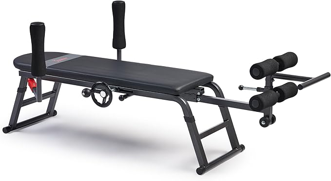 Sunny Health & Fitness Full Body Traction & Stretch Decompression Bench/Table Machine for Lumbar