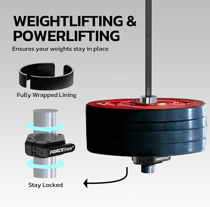 Barbell Clips (Pair), Barbell Clamps, Quick Release Olympic Barbell Clamps with Anti Slip TPR Grip
