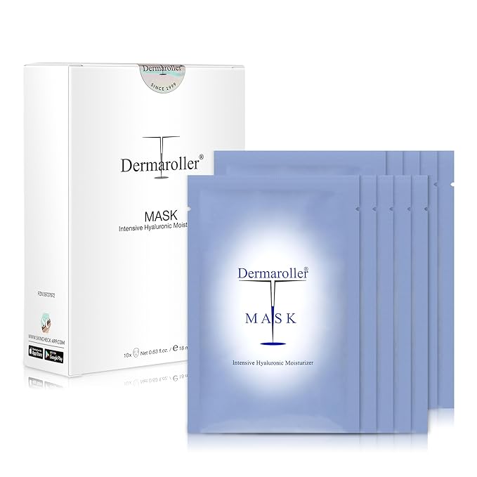 Dermaroller, Silk Face Masks Intensive Hyaluronic Acid Moisturizer with Matriyxl 3000 Tocopherol
