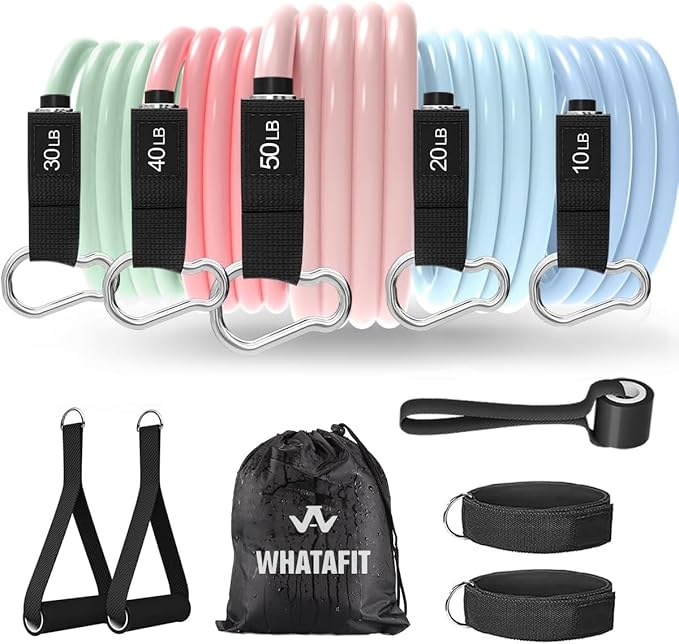 WHATAFIT Resistance Bands, Exercise Bands，Resistance Bands for Working Out, Work Out Bands with