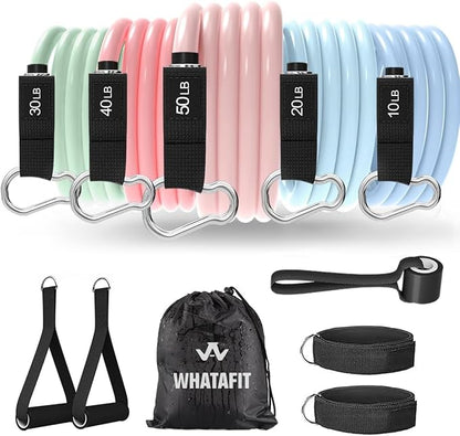 WHATAFIT Resistance Bands, Exercise Bands，Resistance Bands for Working Out, Work Out Bands with
