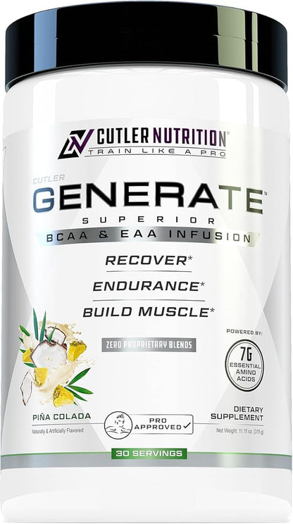 Cutler Nutrition Generate EAA and BCAA Powder: Best Branched Chain Amino Acids Supplement with