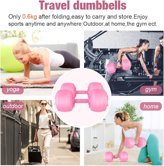 Water Filled Dumbbells Set - Water Filled Weights - Portable Travel Weights - Weights Adjustable