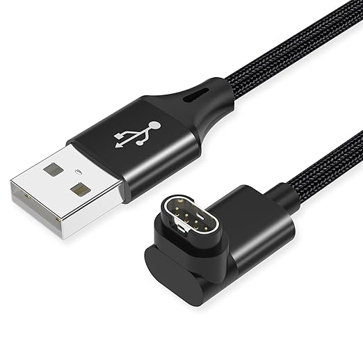 AGVEE 3.3ft Charger for Garmin Watch, L-Shape Charging Cable for Fenix, Forerunner, Vivoactive