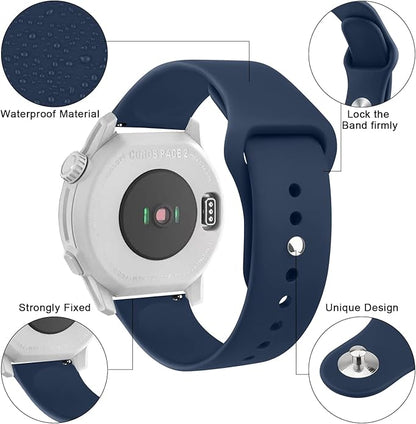 Amzpas Silicone Band for Coros PACE 2/ APEX 42mm/ APEX 2, 20mm Quick-Release Replacement Wristband