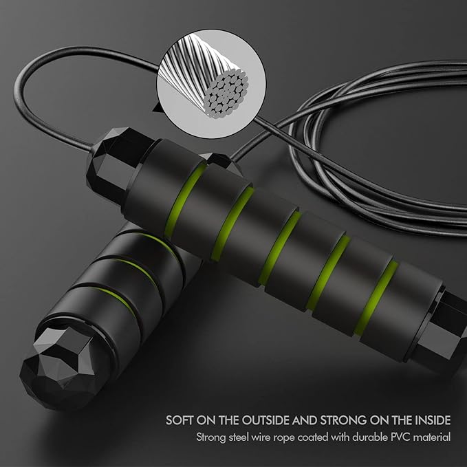 Jump Rope, Tangle-Free Rapid Speed Jumping Rope Cable with Ball Bearings for Women, Men, and Kids