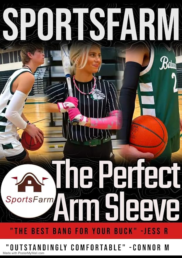 Youth & Adult Sizes Moisture Wicking Compression Arm Sleeve (1 Sleeve) (Over 100 Colors Available