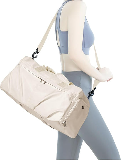 Gym Bag for Women Men with Shoe Compartment, Sport Duffel Bag, Waterproof Travel Weekender