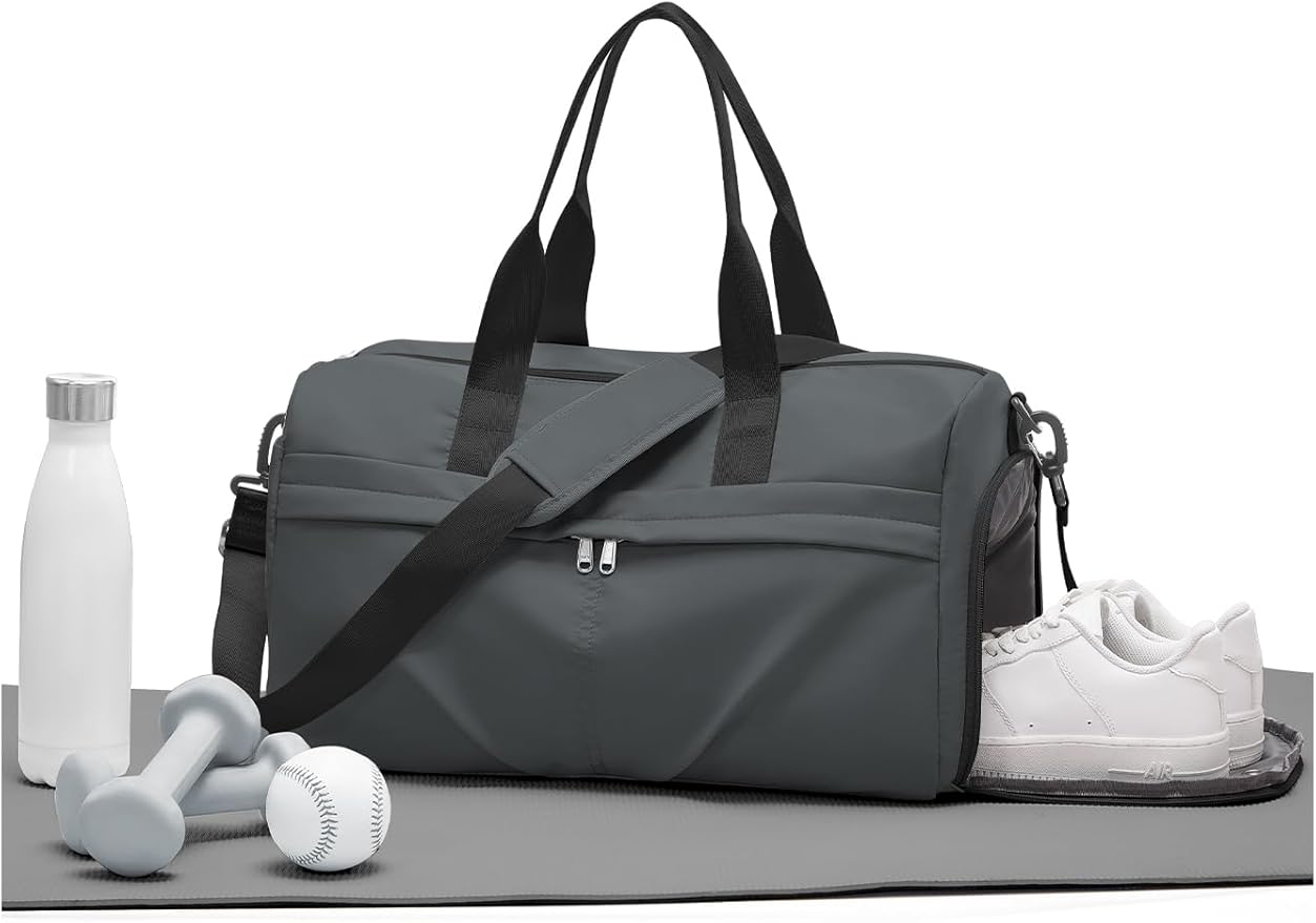 Gym Duffle Bag with Shoe Compartment for Women Men Sports Workout Carry on Weekend Overnight Bag