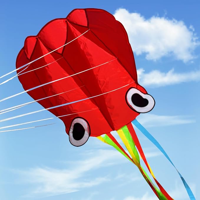 Large Octopus Kites for Kids & Adults,Big Kite for Beginners, Kites for Kids Ages 4-8,Outdoors