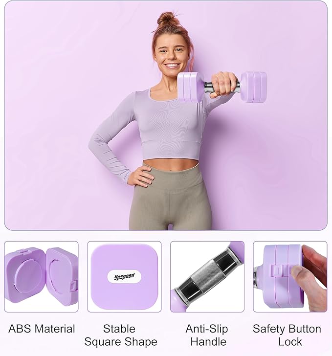 15LB 20LB 40LB 50LB Adjustable Dumbbell Set Free Weights Dumbbells Set for Women Men Hand Weights