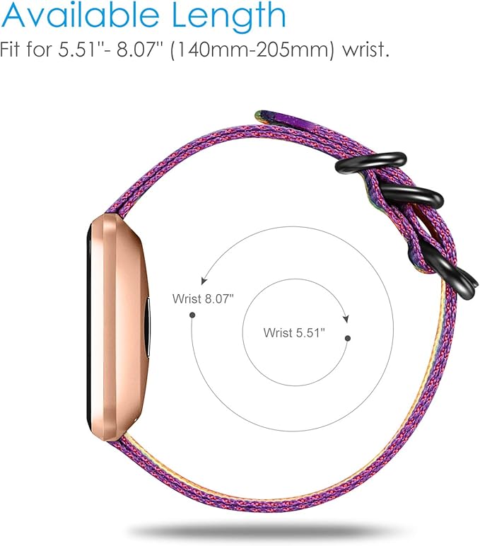 FINTIE Bands Compatible with Fitbit Versa 2/1 / Lite Edition, Soft Nylon Replacement Strap