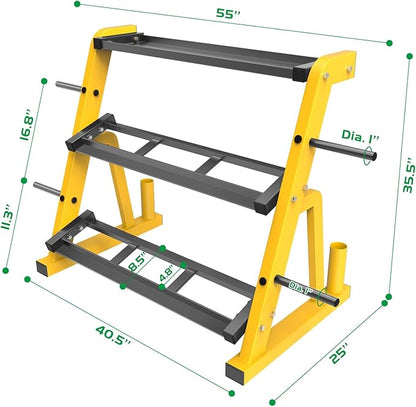 "Kipika Heavy Duty 3 Tier Dumbbell Rack Multifunctional, Weight Rack for Dumbbells, Home Gym